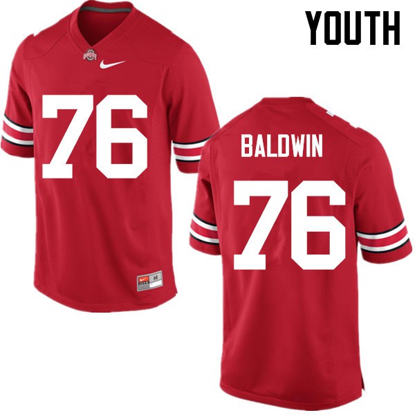 Ohio State Buckeyes #76 Darryl Baldwin Youth Stitched Jersey Red